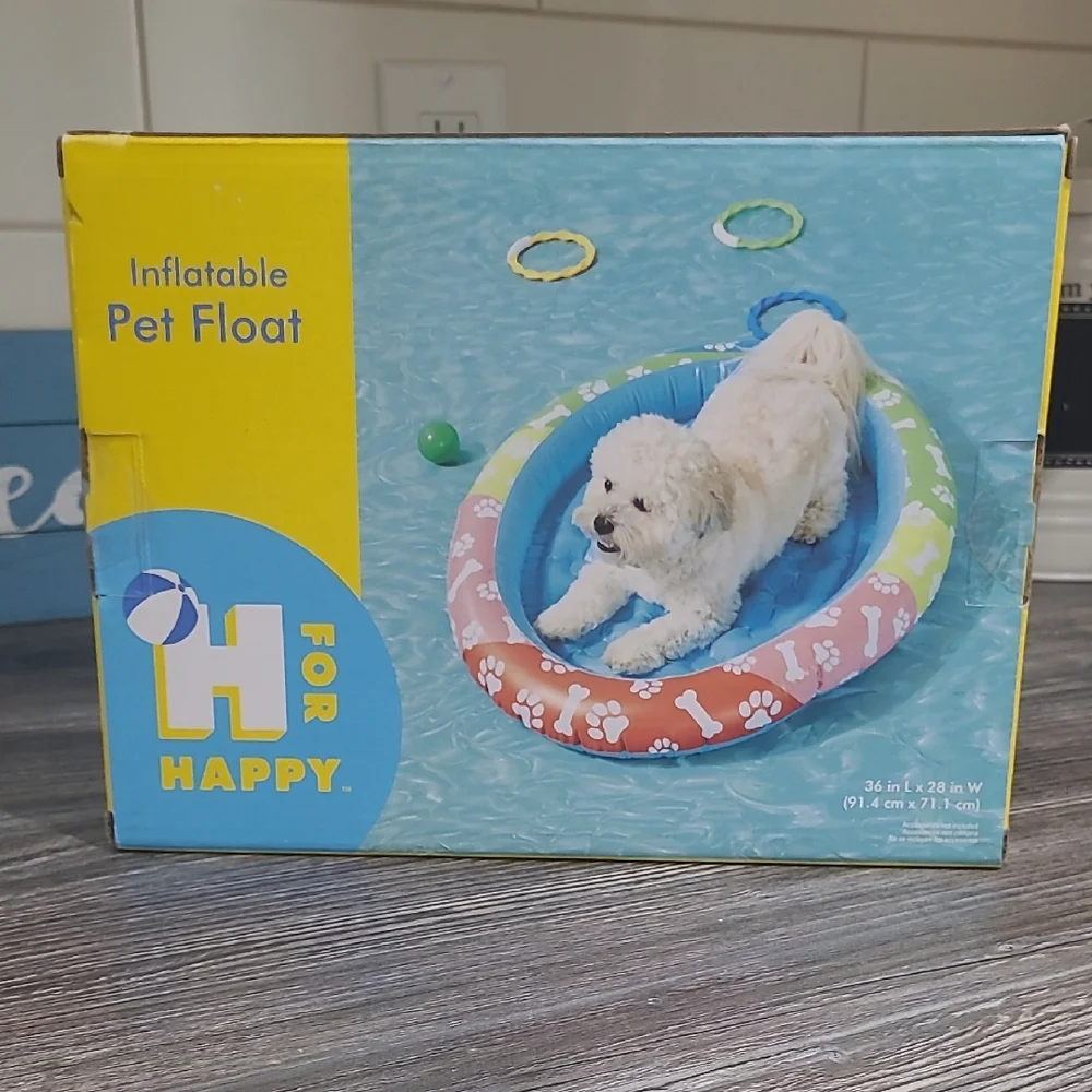 Multicolored Inflatable Pool Float for Small Pet - Picture 1 of 4